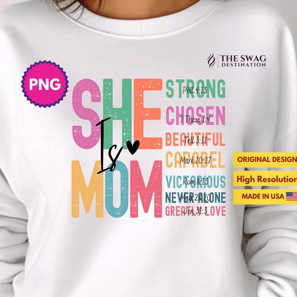 She is Mom PNG, Retro Mother PNG, Blessed Mom PNG, Mom Shirt, Mom Life Png, Mother's Day Png, Mom Png, Gift for Mom, Retro Mama Quotes