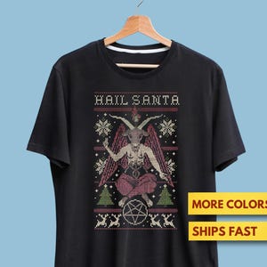 Hail Satan - Devil Worship Ugly Christmas Ladies Dolman (Charcoal, Small) At Women's Clothing Store