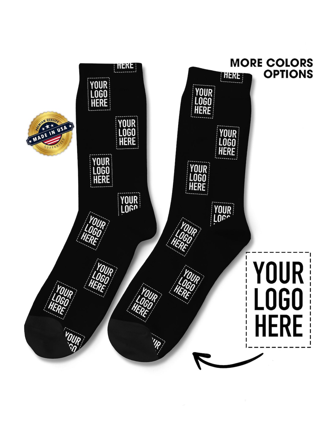 Custom Logo Text Socks – Personalized Photo Text Business Gift - Etsy