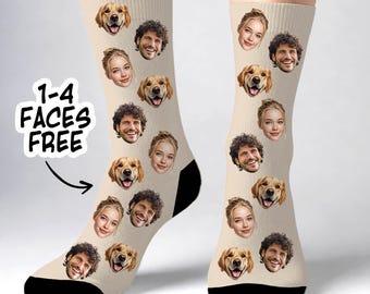 Calcetines personalizados con caras, regalo divertido con foto para familiares y amigos.