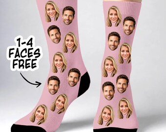 Calcetines personalizados con caras, regalo fotográfico divertido y personalizado para marido y mujer.