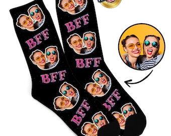 Best Friend Custom Socks – Face on Socks, Photo Personalized BFF, Bestie Gift