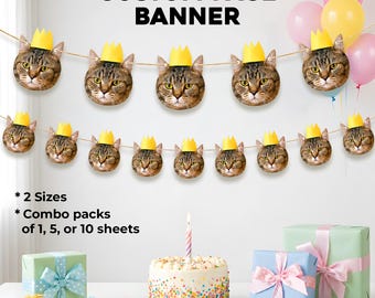Guirnalda de cumpleaños personalizada, banderines con foto personalizada para decoración de fiestas.