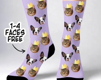 Calcetines personalizados con caras, regalos divertidos y personalizados para cumpleaños de tu mejor amiga con fotos.