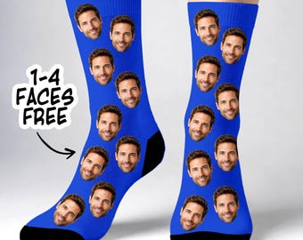 Calcetines personalizados con caras, regalo divertido y personalizado de aniversario para él y para ella.