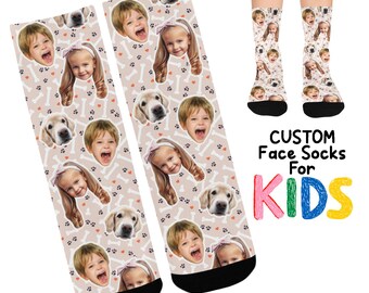 Calcetines personalizados con caras para niños, regalo personalizado con fotos de la familia y la mascota.