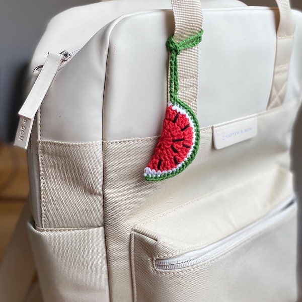 Wassermelonen Taschen Rucksack Beutel Anhänger gehäkelt Watermelon Karpuz Statement