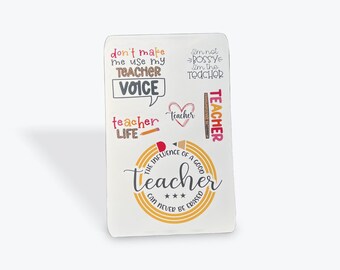 Teacher Quote Vinyl Sticker Sheet | Waterproof Decals