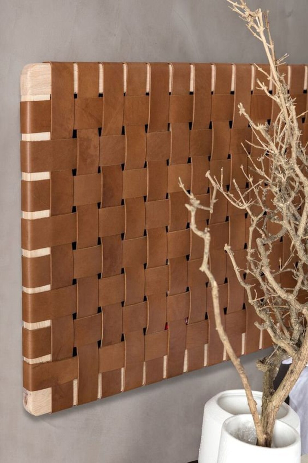 Woven Leather Strap Headboard Naturally Stunning Headboard Etsy