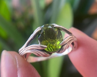 Clivia Ring || Sterling Silver and Peridot