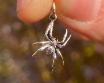 Spider Charm/Dainty Sterling Silver Bug Charm