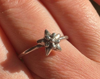 Sterling Silver Hoya Flower Ring, Botanical Jewelry