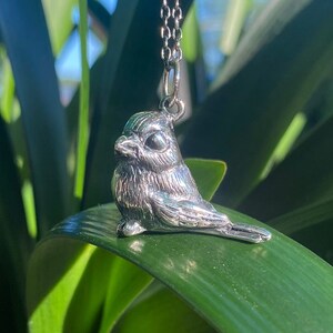 Chickadee Pendant/ Sterling Silver/14kt Gold Plated Bird Charm/Handmade Silver Jewelry/Nature Lover Gifts