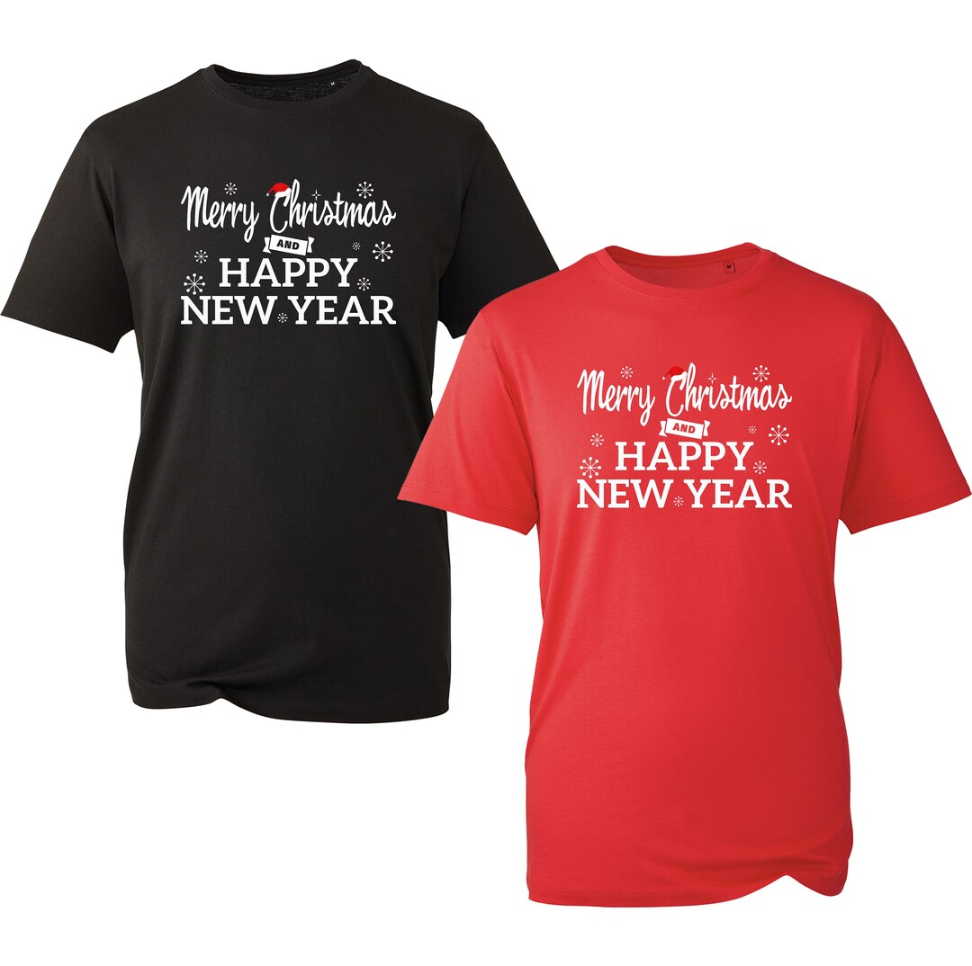 Merry Christmas and Happy New Year Santa Tshirt Tshirt Novelty Xmas
