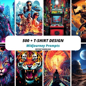500+ T-shirt Designs Midjourney Prompts, AI Art, Midjourney Prompt, Midjourney AI Art, Learn Midjourney, Digital Art, AI Generate, Art Print