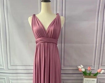 ROSEWOOD MAUVE Bridesmaid Dress Infinity Dress Floor Length Maxi Multi Wrap Convertible Dress Wedding Dress Multiway Dress Midi Long Dress