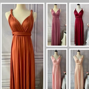 Multiway Maxi Dress, Bridesmaid Dress infinity Dress , Floor Length Bridesmaid Dress, Maxi Dress for bridesmaid Cocktail Dress, Rust Dresses