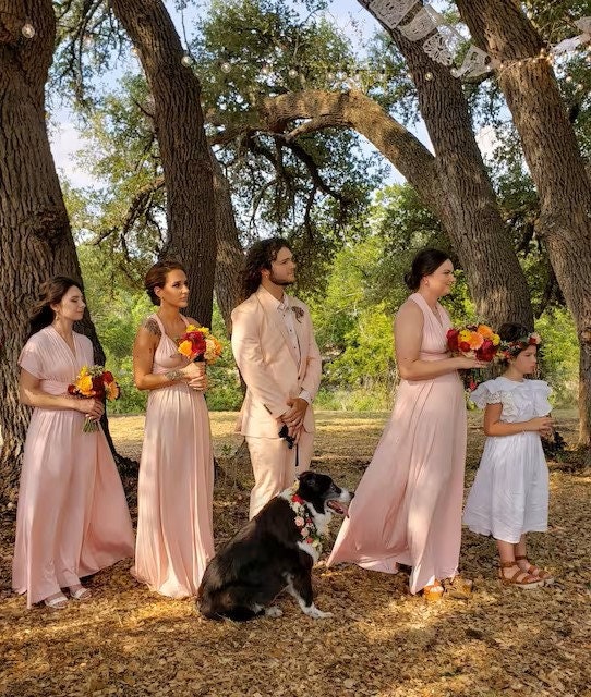 PINK CHAMPAGNE Bridesmaid Dress, Bridal Party Attire, Infinity Wrap Convertible Dress, Colorful Bridesmaid Dress, RUSTIC Bridesmaid Dresses