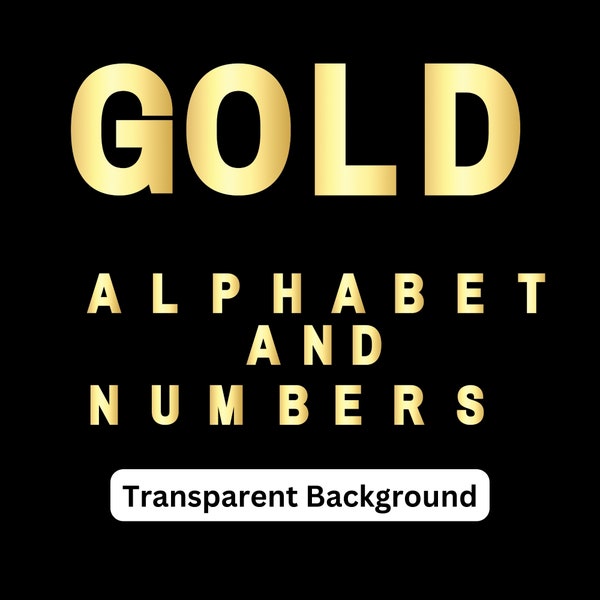 Gold Alphabet Clip Art Letters, Elegant Golden Letters, Luxury Gold Foil & Glitter, Instant Download Transparent Background Commercial Use