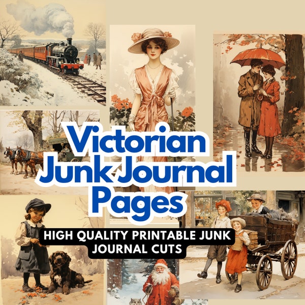 Victorian Clip Art Digital Download, Scrapbooking Graphics, Printable Ephemera, Junk Journal PNG, Vintage Clipart