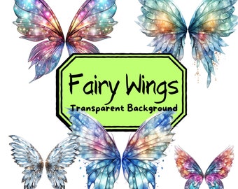 Fairy Wings PNG, 20 PNG Faeries Wing Clipart Sublimation, Planner Stickers Transparent Background 300DPI Commercial Use