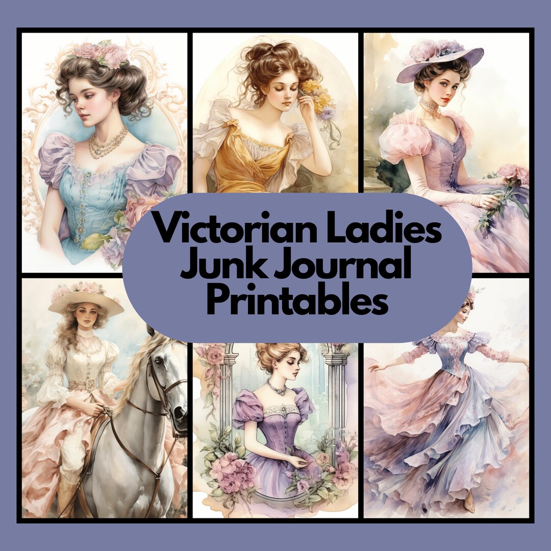 Victorian Ladies Junk Journal Pages Antique Ephemera Vintage - Etsy ...