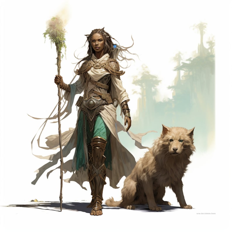 Dungeons and Dragons Elf Druid Character Portrait Art, Fantasy Art, RPG ...