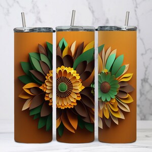 Fall 20oz Skinny Tumbler Sublimation Designs, Fall Tumbler Wrap, Floral Tumbler Wrap, Flower png, Fall Tumbler, Fall Png, Tumbler Wrap