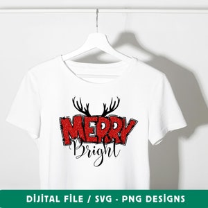Merry And Bright Svg, Merry And Bright, Merry Christmas Svg, Christmas Svg, Christmas Png, Christmas shirt, Christmas Sublimation Designs