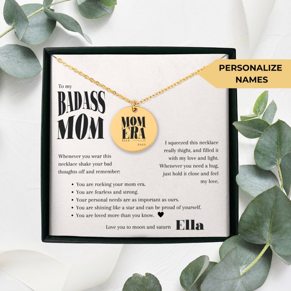 mom era necklace, personalized name necklace for mum, to my badass mum, mothersday gift, swiftie mom gift, mom affirmation gift