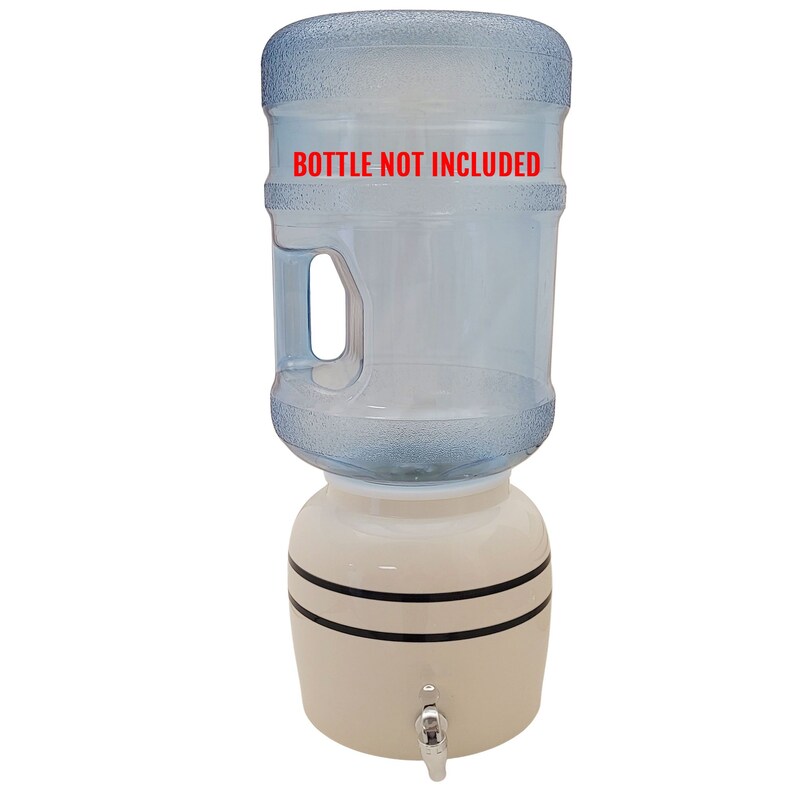 Water Dispenser Porcelain Crock 2.5 Gallon With Stripe BPA Free for 3 5