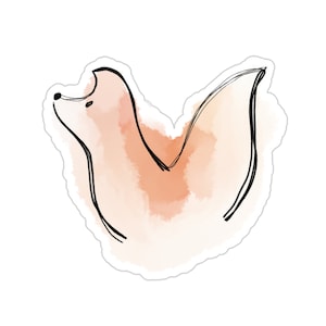 Watercolor Vinyl Fox Sticker, Kiss Cut Sticker, Fox Sticker, Water Bottle Sticker, Laptop Decal, Cute Fox Sticker, Water Resistant Sticker