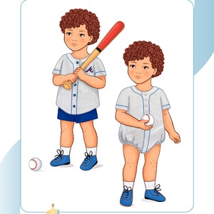 Roberto Baseball Bubble, Baseball Shirt, and Shorts PDF Sewing Pattern