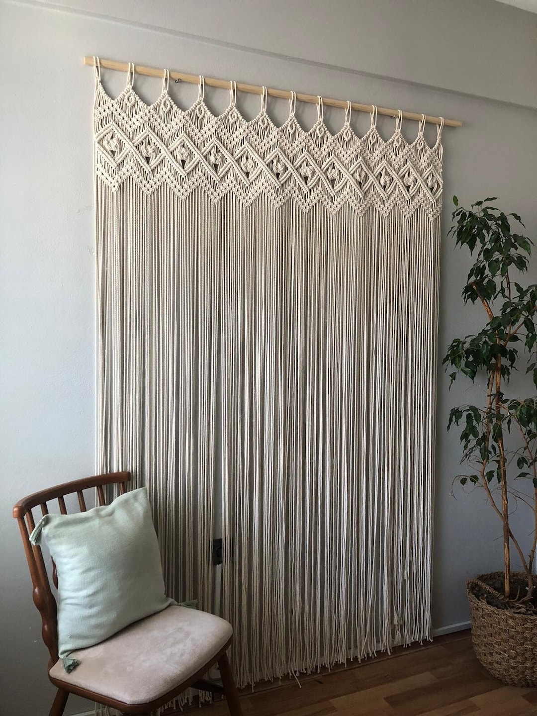 Handgewebter Makramee Wandbehang - Boho Deko Für Wohnzimmer & Hochzeiten