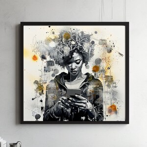 Impresión de arte moderno de MarlenaB para decoración del hogar - Póster imprimible de obras de arte originales - Decoración de pared contemporánea