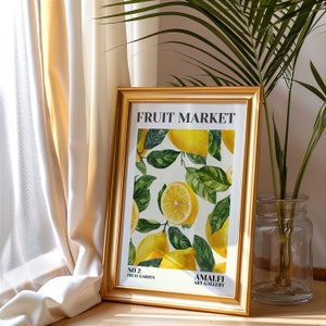 Fruit market wall art Lemons Print Food Art  Citrus Wall Art Colourful Fruit Kitchen Living Room Dinning Room art new home gift idea 2:3 r