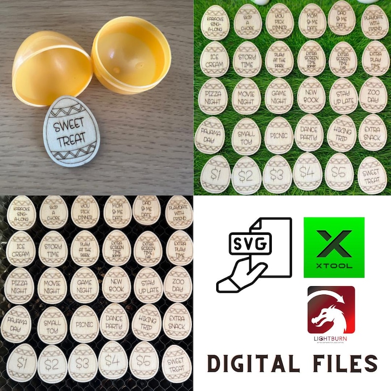 Token In Grid Pattern Easter Egg Reward Tokens SVG – Laser Cut File for Xtool, Lightburn ...