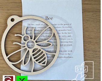 Niedliche digitale Honigbienen-Silhouette als minimalistische und inspirierende Karte – PDF, SVG, Lightburn, Laserschnittvorlage – DIY-Bastelgeschenk von xTool