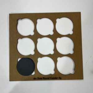 4 inch Round Black Slate Coaster Laser Engraving alignment Jig Template Holder SVG includes Lightburn files used on xTool and other lasers