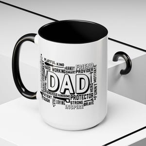Father&#39;s Day Accent Coffee Mug, Gift for Dad, Funny Coffee Mug, Funny Dad Mug, Best Dad Ever, Black Handle Coffee Cup, Gift From Daughter