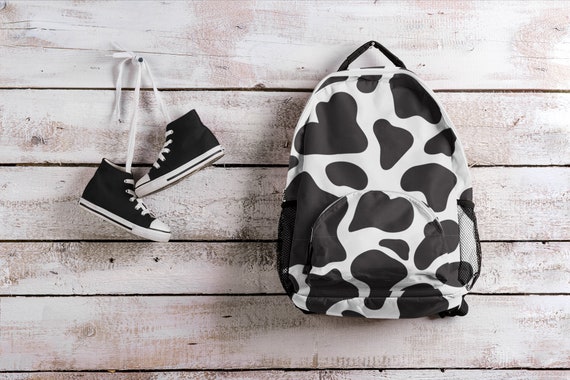 cow print backpack mini Cute Cow Print Backpack for Her, School Backpack, Cow Print Lovers, Farm  Animal Lovers Gift, Farmhouse Decor, Black and White Bag