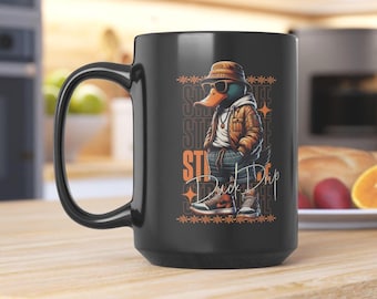 Regalo divertido, taza con forma de pato, elegante taza de café negra, regalo perfecto para los amantes de los patos, decoración de cocina única, ideal para cumpleaños, Navidad