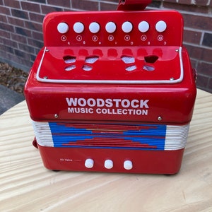 Vintage Woodstock Children Accordion, Educational, Musical Instrument, Entertainment, Music, Collectible Toy, Family Fun