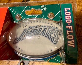 Vintage Jacksonville Jaguars NFL Novelty Logo-Flow Football Sand Paperweight, Office Man-cave Home Decor, Unique Souvenir, Collectible, Gift