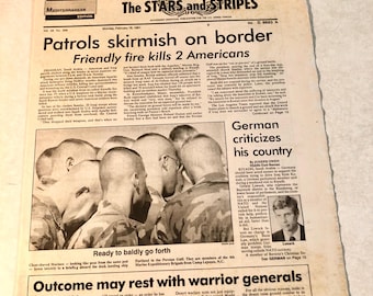 US Armed Forces - Stars and Stripes Newspaper dated (Monday, February 18, 1991), Historical Persian Gulf War, Military Memorabilia