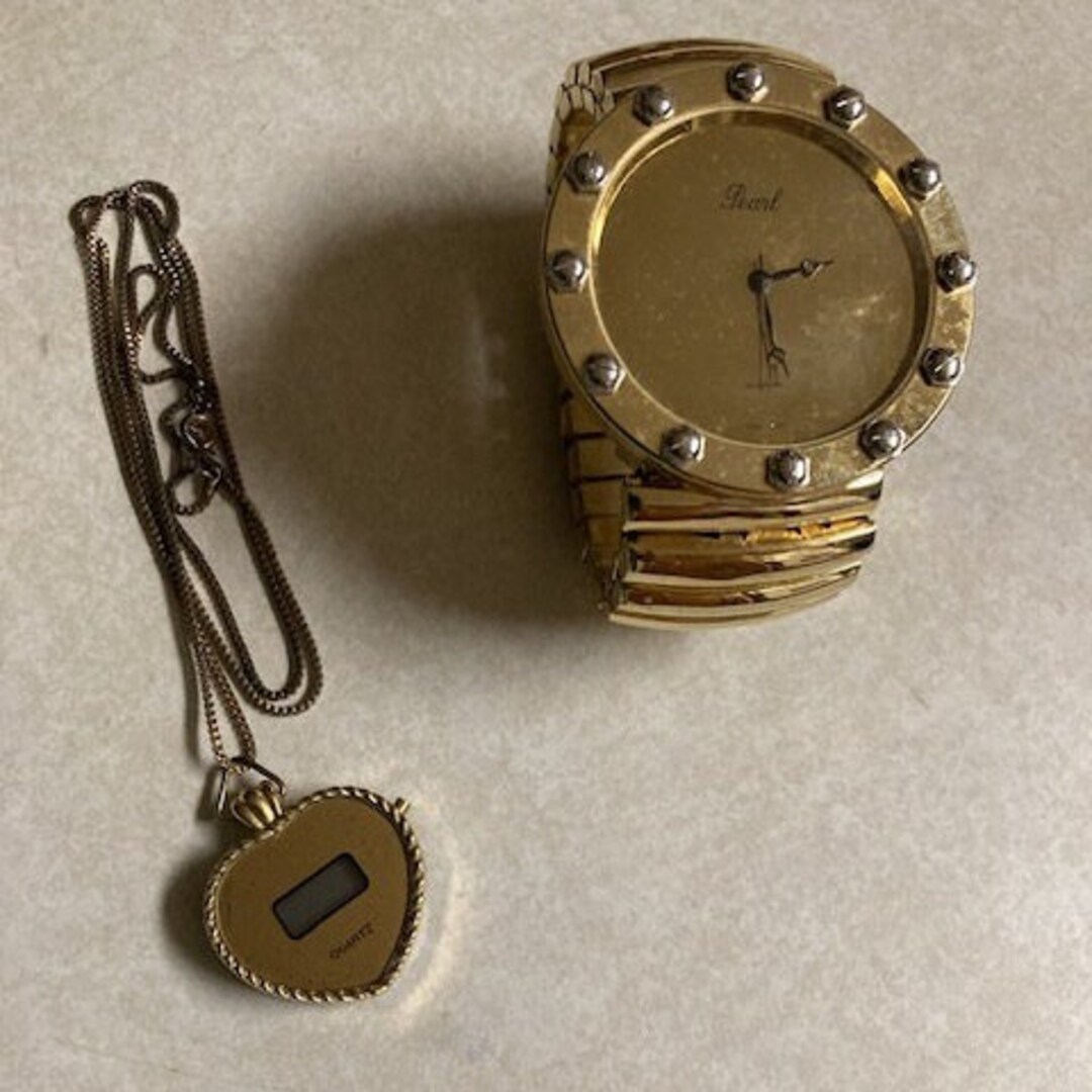 Vintage Quartz Gold Watches Heart Shaped Digital Pendant and Etsy