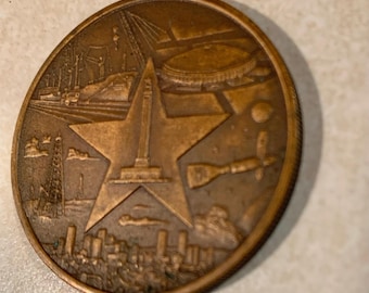 1776-1976 American Revolution Bicentennial Bronze Medal Coin, Collectors, Vintage.  Bin K7