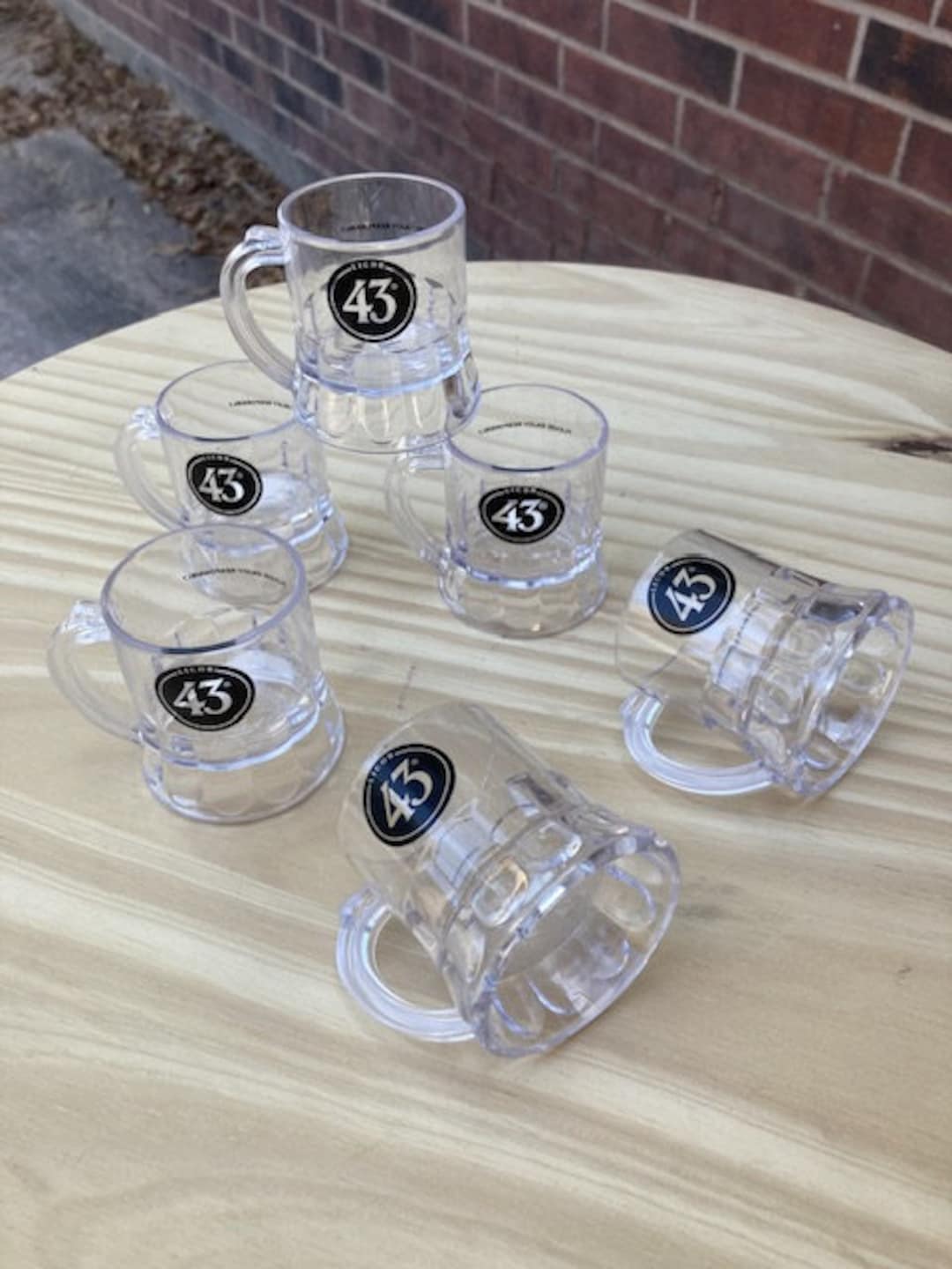 Licor 43 Mini Beer Mug Logo Plastic Shot Gasses please Enjoy Etsy