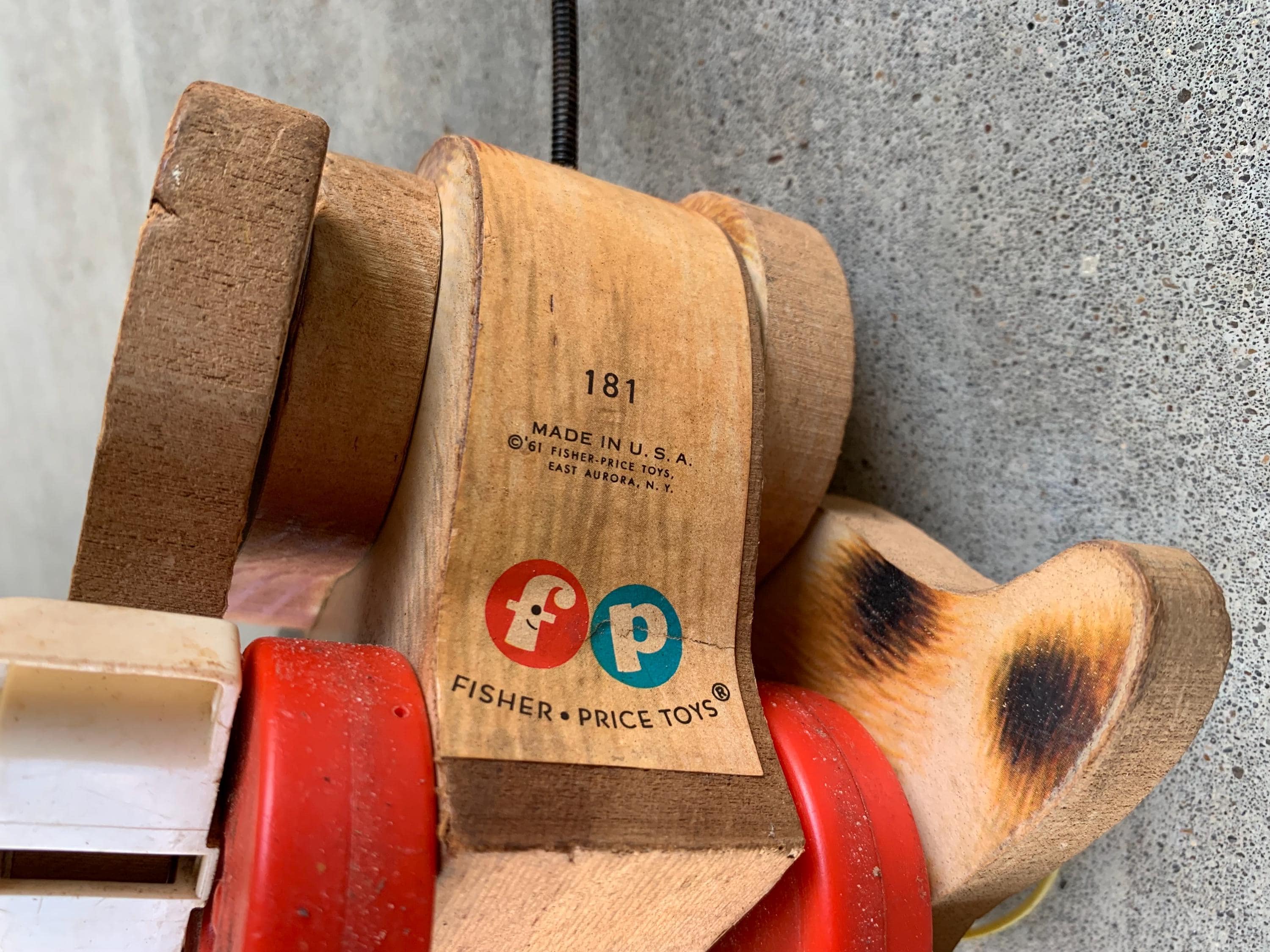 Rare 1961 Fisher-price Snoopy Original Pull-along Toy No. 181