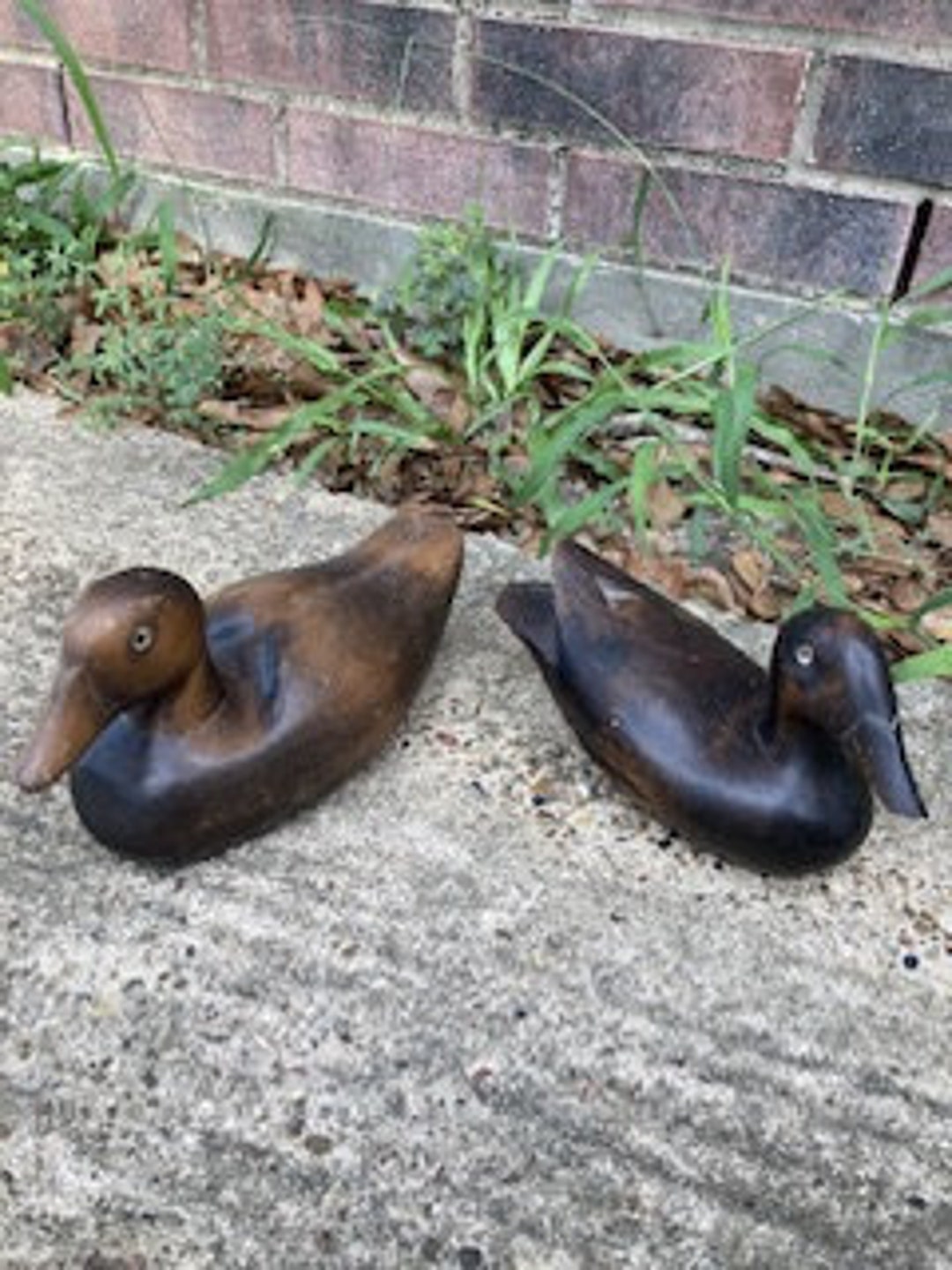 Vintage Decoys Hand Carved Solid Wood Ducks Hunters Man Etsy